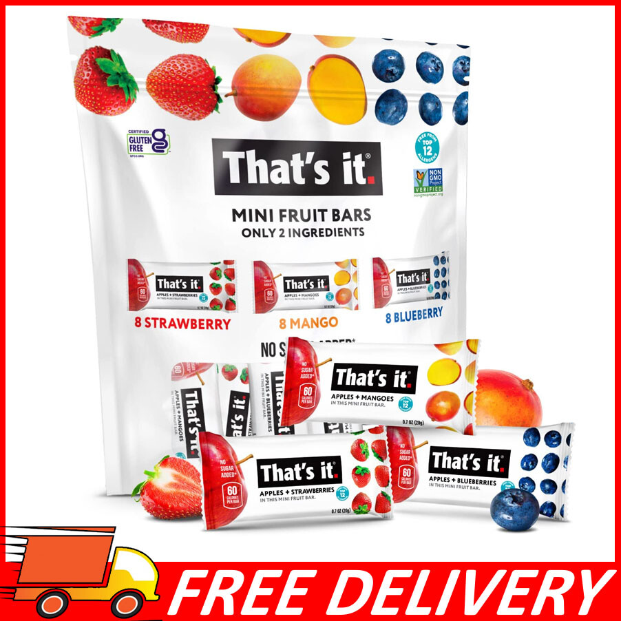 24pk That's it. Mini Fruit Bars No Sugar Added, PlantBased, Vegan, Gluten Free The ICT University