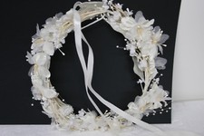 Women Bridal Wedding Party Crown Hair Band White Butterfly Flower Pearl Handmade