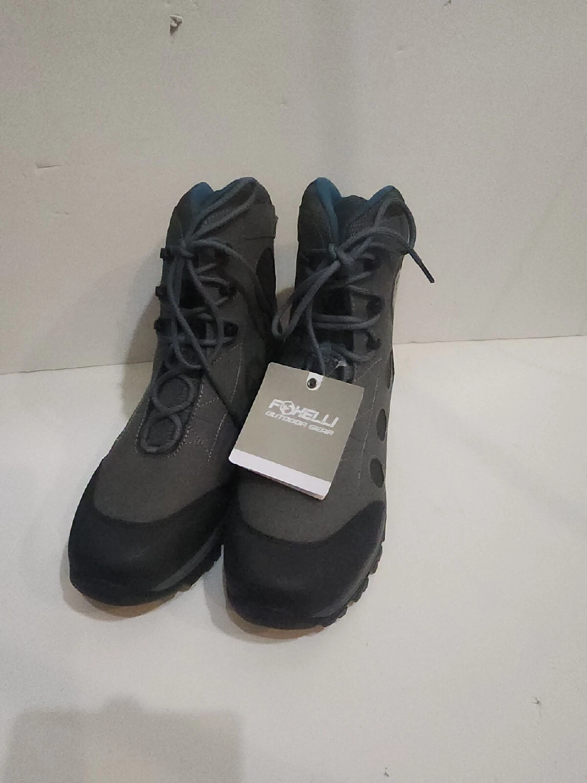 Foxelli Men’s Hiking Boots – Waterproof Suede Leather Hiking Boots for Men, Grey