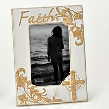 Ivory Color Faith Picture Frame 4x6 Photo NEW Christian Faith