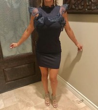 High Neck Ruffle Sleeve Mini Dress