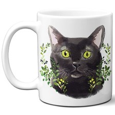 Black Cat "Is He Dead Yet?" Mug – 16oz Funny Ceramic Coffee Cup, Gift For Cat Lovers