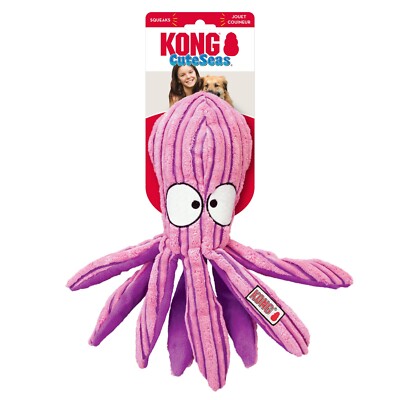 KONG Cuteseas Octopus L 32cm Hund quietschendes Stofftier Tintenfisch Spielzeug