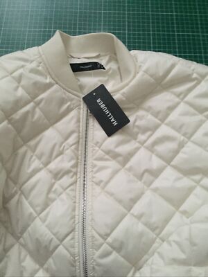 Hallhuber bomber quilted jacket cream size 38 oversized fits up to size 42 NP  140!