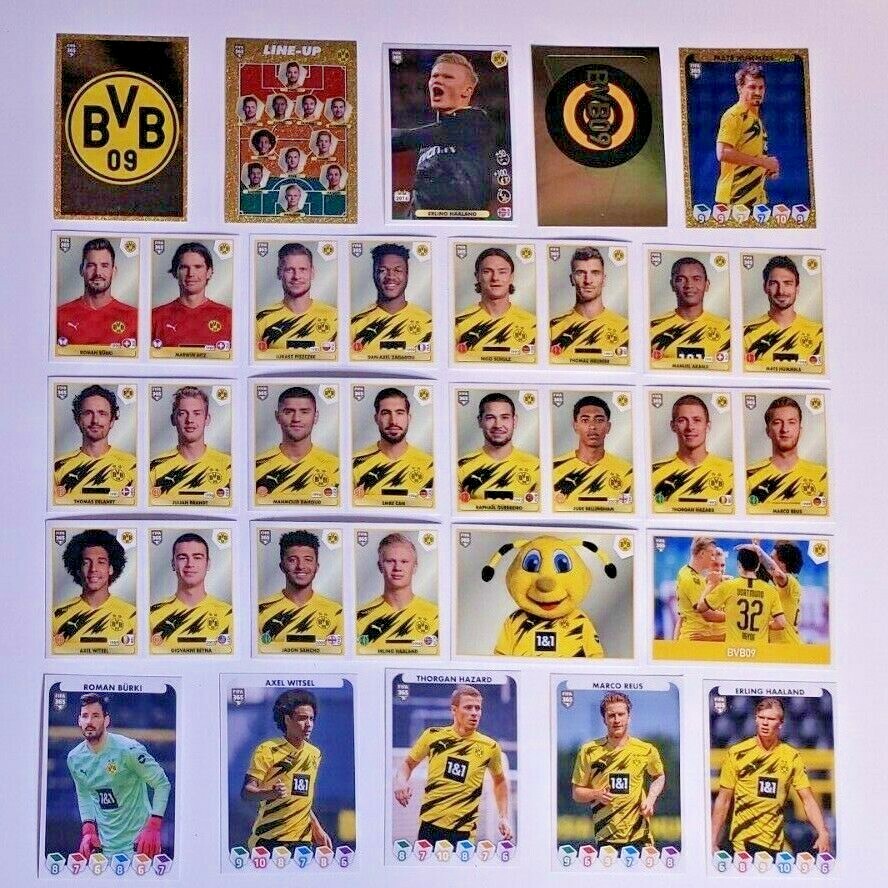 Borussia Dortmund Complete 22 Stickers Set - Panini FIFA 365 2021