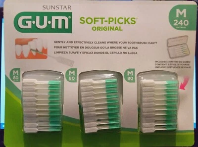 Sunstar Gum Tooth Soft Picks Original Interdental Brushes (80, 160,240)