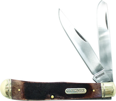 Schrade Old Timer Genuine Bone Lrg Gunstock Trapper 9Cr18MoV Mirror Polish 95OTB