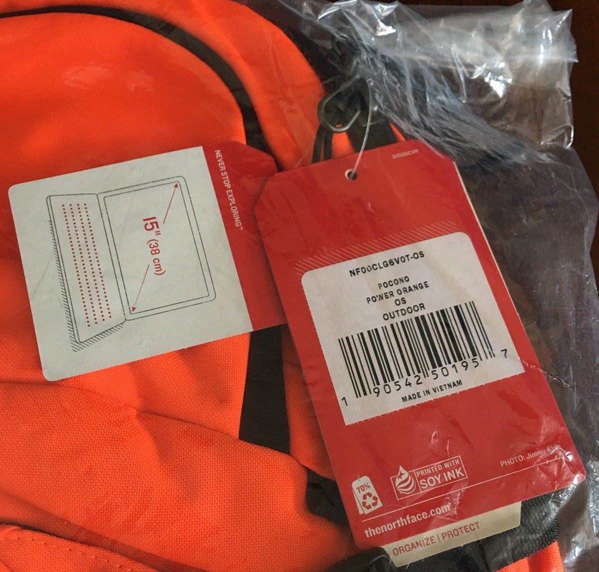 SUPREME THE NORTH FACE POCONO BACKPACK POWER ORANGE BLACK FW16 BOX