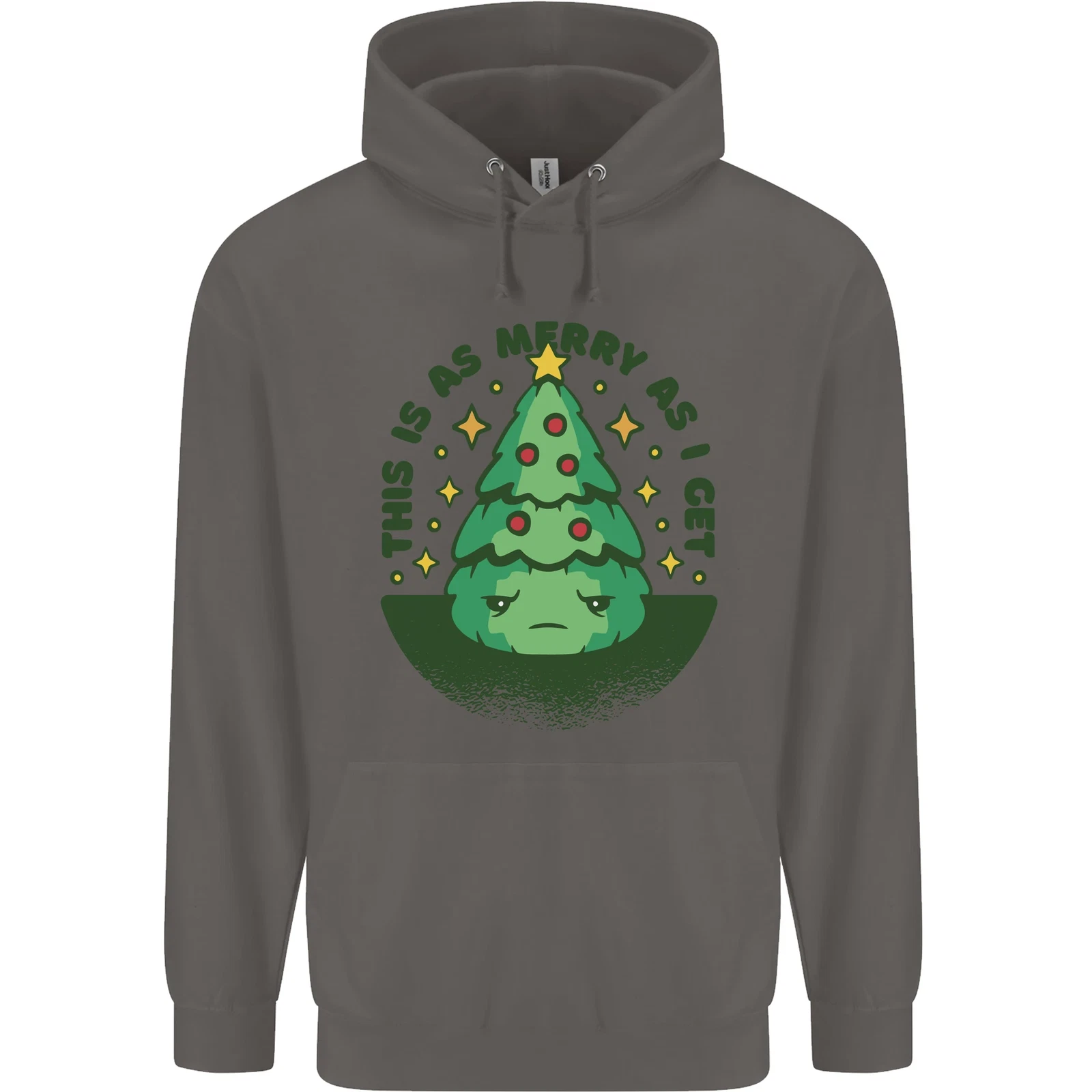 Bah Humbug Christmas Tree Mens Hoodie