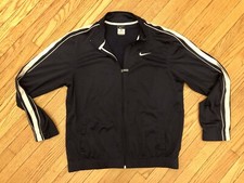 Y2K Nike Track Jacket Mens Medium Navy Blue Running classic Swoosh 12  date Tag