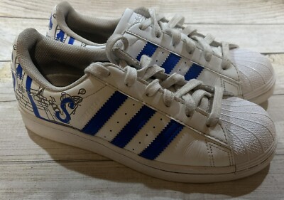Adidas Superstar Original Graffiti Blue White Gray Size Youth 5 Y | eBay