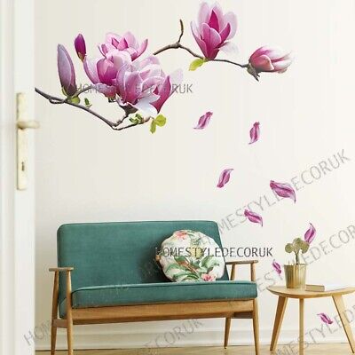 DIY Magnolia Flower Wall Decal Vinyl Sticker Mural Art Living Room Home Decor  I