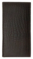 Genuine Leather PLAIN Checkbook Cover Crocodile Brown NEW!!!