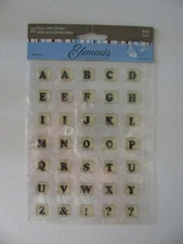 Elements BLACK NOIR Epoxy Letter Stickers 35 Pieces NIP