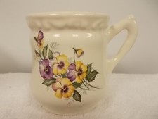 Athena Yellow  Purple Violas Flowers Porcelain Bathroom Toothbrush Holder Cup