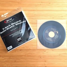 100 BCW Anti-Static Inner Sleeves – 7" Vinyl Record 45 RPM Archival Protection
