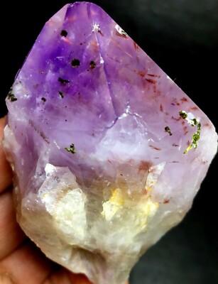 145g WOW! Beautiful Super AMETHYST QUARTZ with EPIDOTE specimen c256
