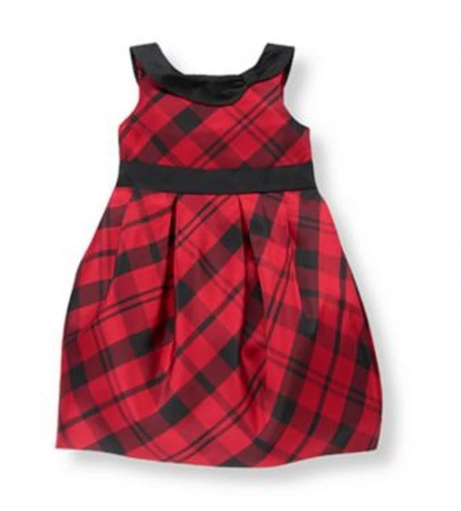 Nuevo con etiquetas Vestido Janie & Jack PRETTY IN PLAID 2T 2 3 4 6 Rojo Negro Seda Duppioni $109 Foto 2 de 2