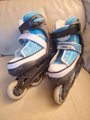 Kinder Rollerblade Inlineskates Verstellbar Größe 32-35 Türkis Schwarz Gebraucht