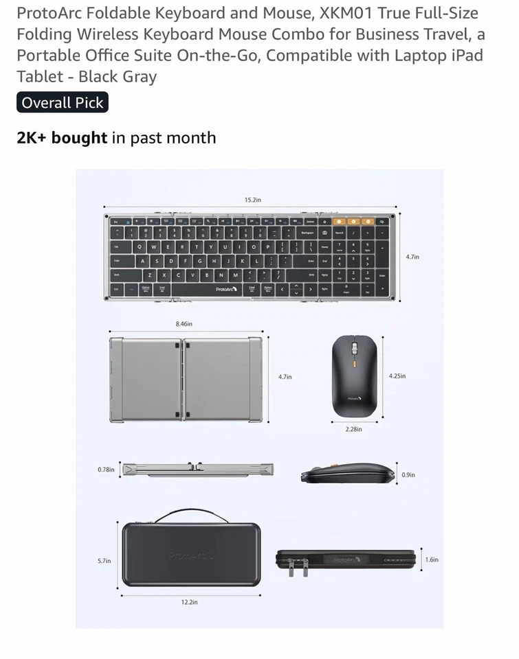 ProtoArc XKM01 Foldable Keyboard and Mouse Combo - Image 3 of 4