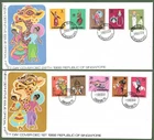 Singapore New Definitive Issues 1968. 2 First Day Covers. 10 Values Exc Cond.