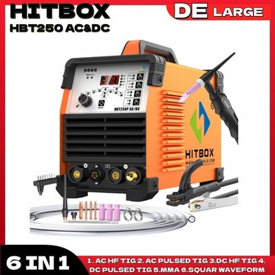 NEU HITBOX HBT250 AC&DC 200A WIG Pulse Schweißgerät WIG MMA Aluminiumschweißen