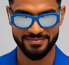 Sunglasses Blue Frame Square Men Retro Vintage Fashion Style GAFAS Lentes 2026