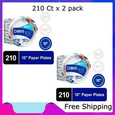 Dixie Disposable Paper Plates, 10", Multi-Color, 210 Count x 2 pack