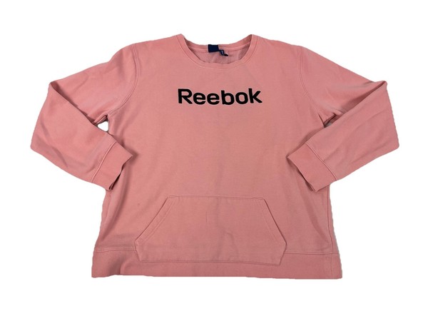 REEBOK Womens Graphic Sweatshirt Jumper UK 18 XL Pink Cotton Exc Cond