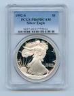 1992-S Proof American Silver Eagle 1 OZ PCGS PR69 DCAM - Milk Spots