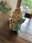Cat Figurine Floral Paper Mache Decopaupage Vintage Signed Statue Cottage core — photo 3