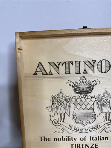 Antinori Scatola Vino Legno Marrone Vintage Palazzo Firenze Incisa Coda di Dove 2 Bottiglie - Foto 21 di 23