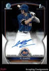 2023 Bowman Chrome Draft Autographs #CDAAE AJ Ewing 1st Rookie AUTO METS