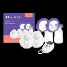 Lansinoh Thrive 2-in-1 Breast Pump - 2-in-1 Hybrid Pump and Accessories