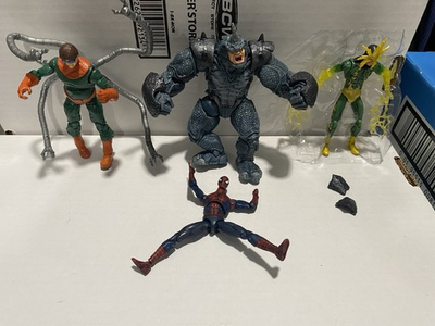 #ad MARVEL UNIVERSE 3.75 Spiderman Lot Villains Doc Oc Rhino Translucent Elektro $50.00