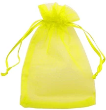 100 Count Orangza Gift Party Favor Bags with Drawstring-6x8 Inch-Yellow-PF53313