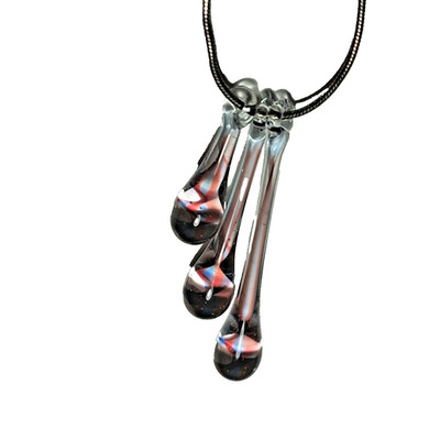 16'' - 18'' Sterlingsilber mundgeblasen Wirbel Träne Glas Halskette 925 Italien