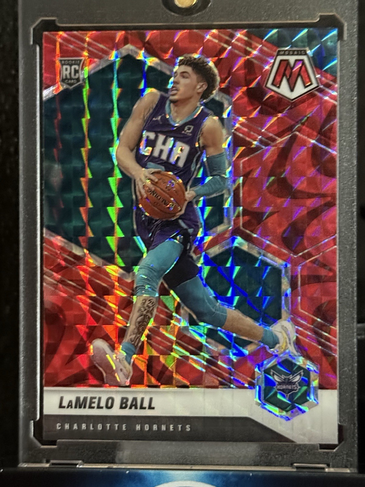 2020-21 PANINI MOSAIC #202 RED REACTIVE MOSAIC PRIZM (RC/SP) LaMELO BALL