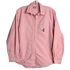 Vintage 90s Disney Minnie Mouse Shirt Unisex M Pink Button Front Cotton Preppy