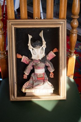 Vintage - Volkspuppe Voodoo Kunstpuppe - gerahmt - bizarr - Hexerei - Unikat