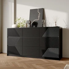 63" Triple Wide Sideboard Buffet Cabinet with 9 Drawers, Large High