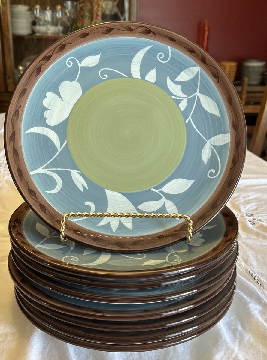 Pfaltzgraff Teal Plates Trellis Coastal Teal 16 Piece Dinnerware