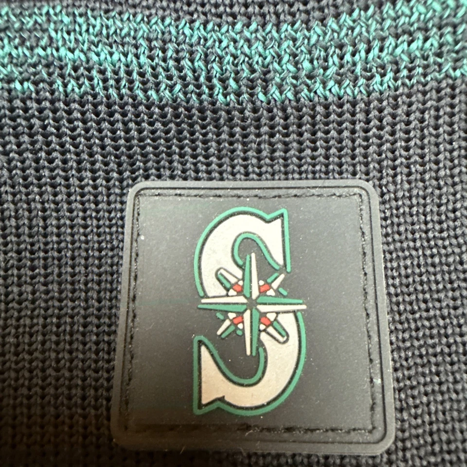 Seattle Mariners Beanie - New Era  Lined Stripe Knit Hat - Winter Baseball - Image 2 of 4