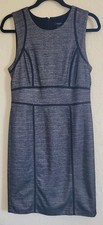 ANN TAYLOR Women’s Size 6 Black/Silver Houndstooth Sheath Dress Minimalist