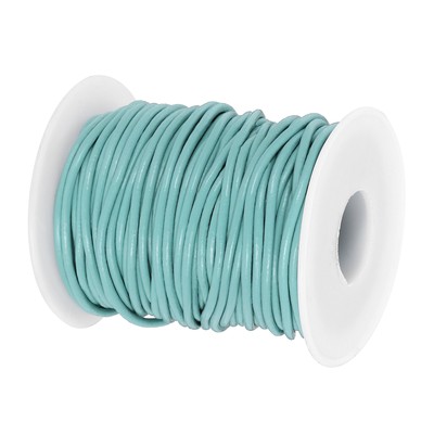 22 Yard x 2mm Rundlederschnur für Schmuckherstellung, Lederschnur Lederspule