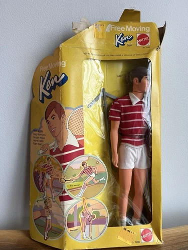 Vintage 1974 Mattel Free Moving Ken Doll #7280 NRFB Damaged Box
