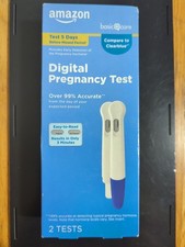 Amazon Basic Care Digital Pregnancy Test 2 Tests Easy-to-Read Results lot of 10
