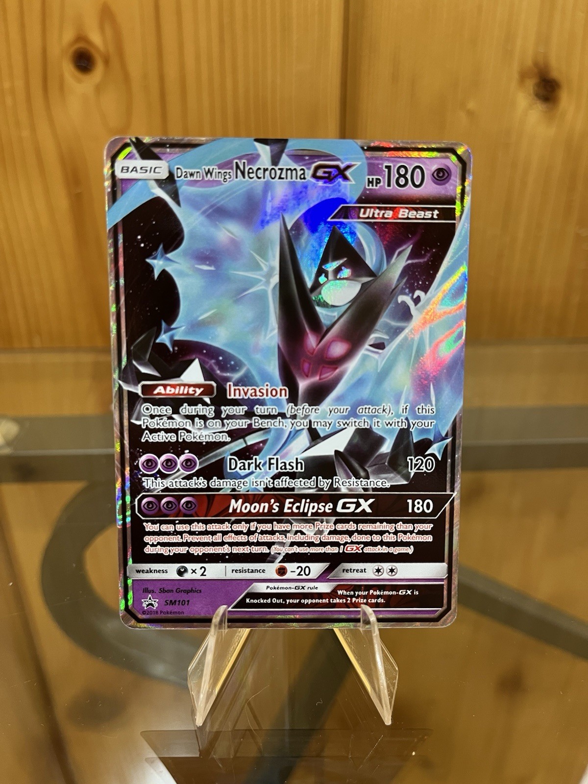 Pokemon Card Dawn Wings Necrozma GX SM101 Black Star Promo Near Mint