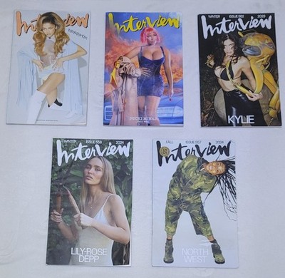 Interview Magazine 2021, 22, 23, 24 5x Lot Zedaya, Minaj, Kylie, Depp and North