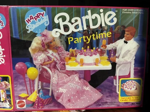 Vintage Happy Birthday Barbie Partytime Playset 1990 Complete Minor damage